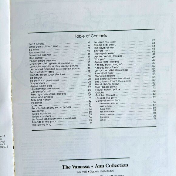 A Little French Pantry Quilting CrossStitch Iron On Book Vanessa-Ann Collection - Picture 2 of 11